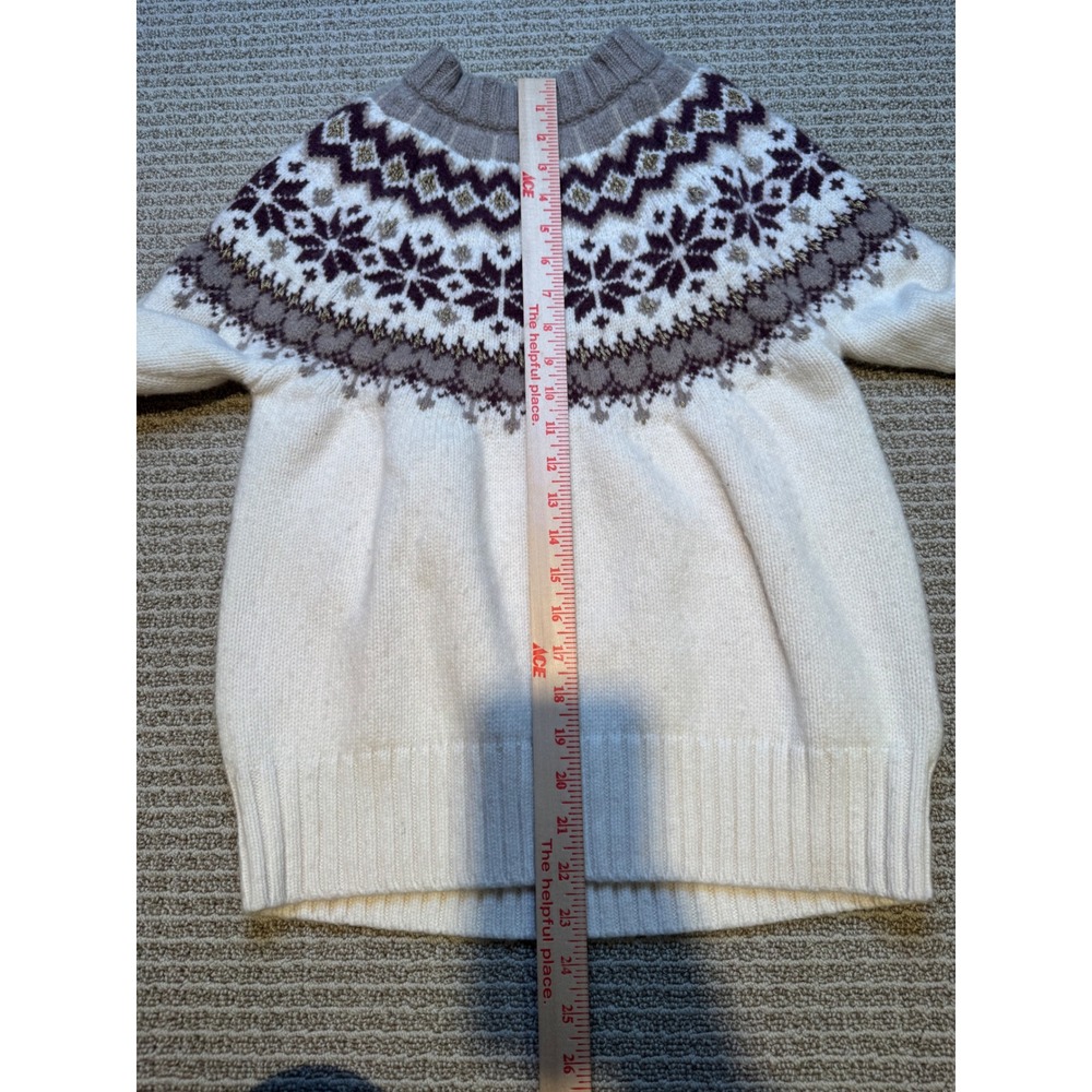 Boden Fair Isle Sweater Womens US 6 UK 10 Wool Alpaca Nordic Winter Cozy Cream - Picture 9 of 9